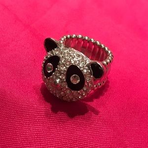 Panda Rhinestone Ring! One size fits all!